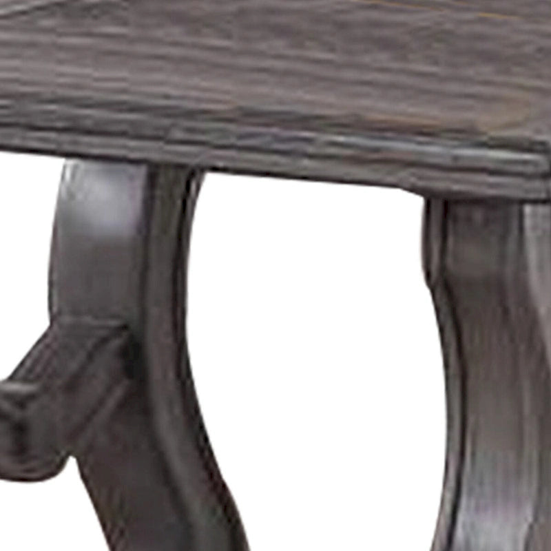 Table d'appoint en bois gris, pieds évasés, simple