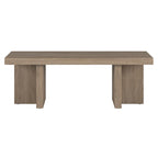Table basse rectangulaire de 44 po, finition effet bois, style double pilier