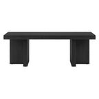 Table basse rectangulaire de 44 po, finition effet bois, style double pilier