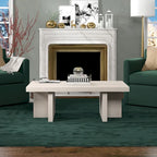 Table basse rectangulaire de 44 po, finition effet bois, style double pilier