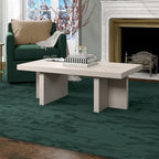 Table basse rectangulaire de 44 po, finition effet bois, style double pilier