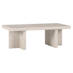 Table basse rectangulaire de 44 po, finition effet bois, style double pilier