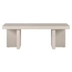 Table basse rectangulaire de 44 po, finition effet bois, style double pilier