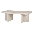 Table basse rectangulaire de 44 po, finition effet bois, style double pilier