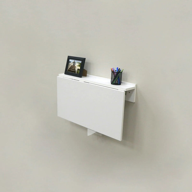 Bureau mural pliant blanc, une personne, 76 cm l