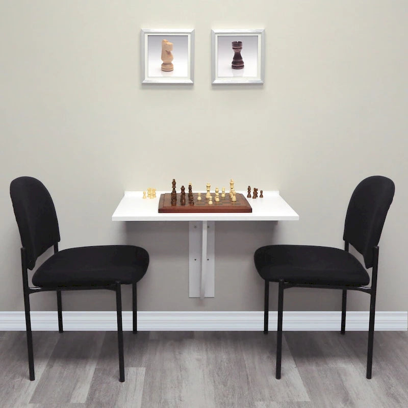 Bureau mural pliant blanc, une personne, 76 cm l