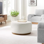 Pouf rond en velours gris, une place, 3 tailles