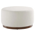 Pouf rond en velours gris, une place, 3 tailles