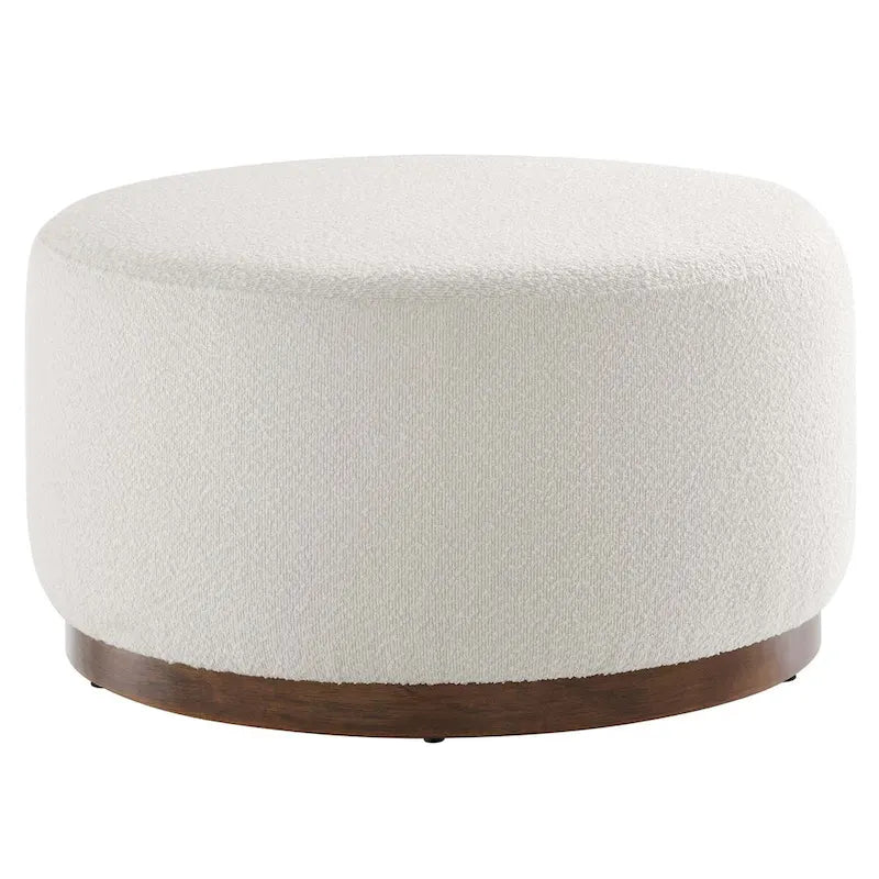 Pouf rond en velours gris, une place, 3 tailles