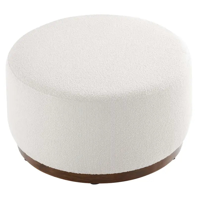 Pouf rond en velours gris, une place, 3 tailles