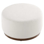 Pouf rond en velours gris, une place, 3 tailles