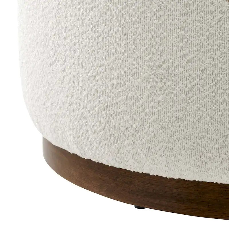 Pouf rond en velours gris, une place, 3 tailles