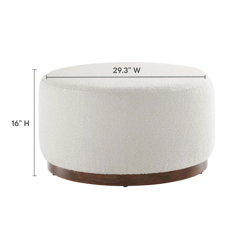Pouf rond en velours gris, une place, 3 tailles
