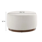 Pouf rond en velours gris, une place, 3 tailles