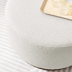 Pouf rond en velours gris, une place, 3 tailles