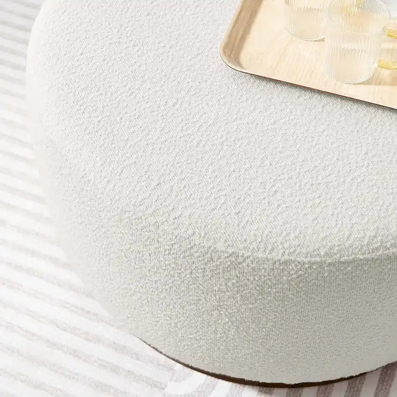 Pouf rond en velours gris, une place, 3 tailles
