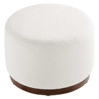 Pouf rond en velours gris, une place, 3 tailles