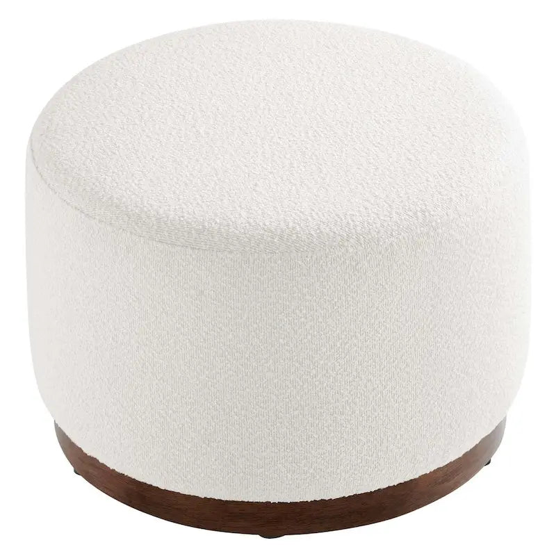 Pouf rond en velours gris, une place, 3 tailles