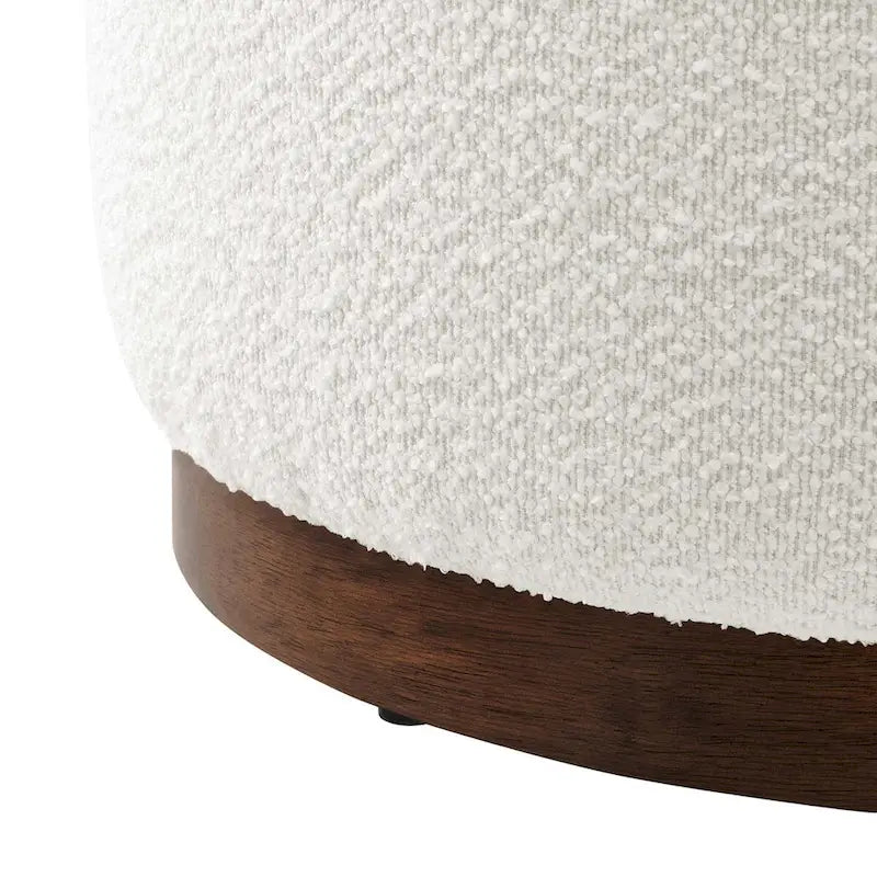 Pouf rond en velours gris, une place, 3 tailles