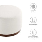 Pouf rond en velours gris, une place, 3 tailles