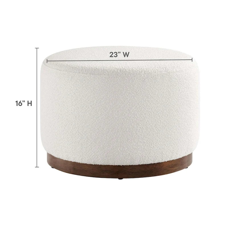 Pouf rond en velours gris, une place, 3 tailles