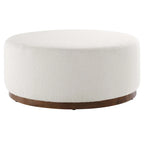 Pouf rond en velours gris, une place, 3 tailles