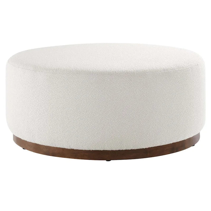 Pouf rond en velours gris, une place, 3 tailles