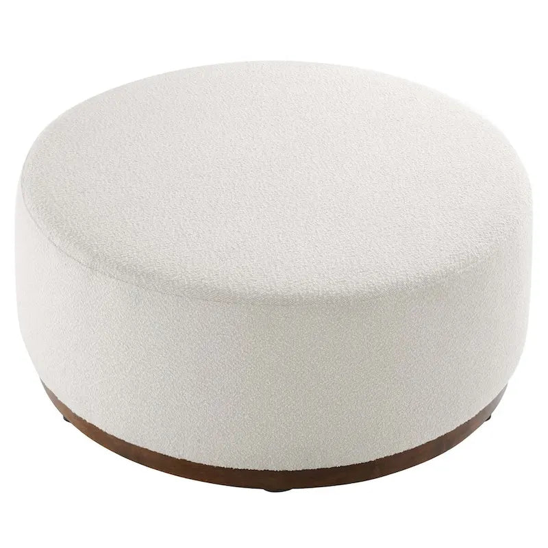 Pouf rond en velours gris, une place, 3 tailles
