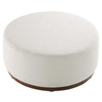 Pouf rond en velours gris, une place, 3 tailles