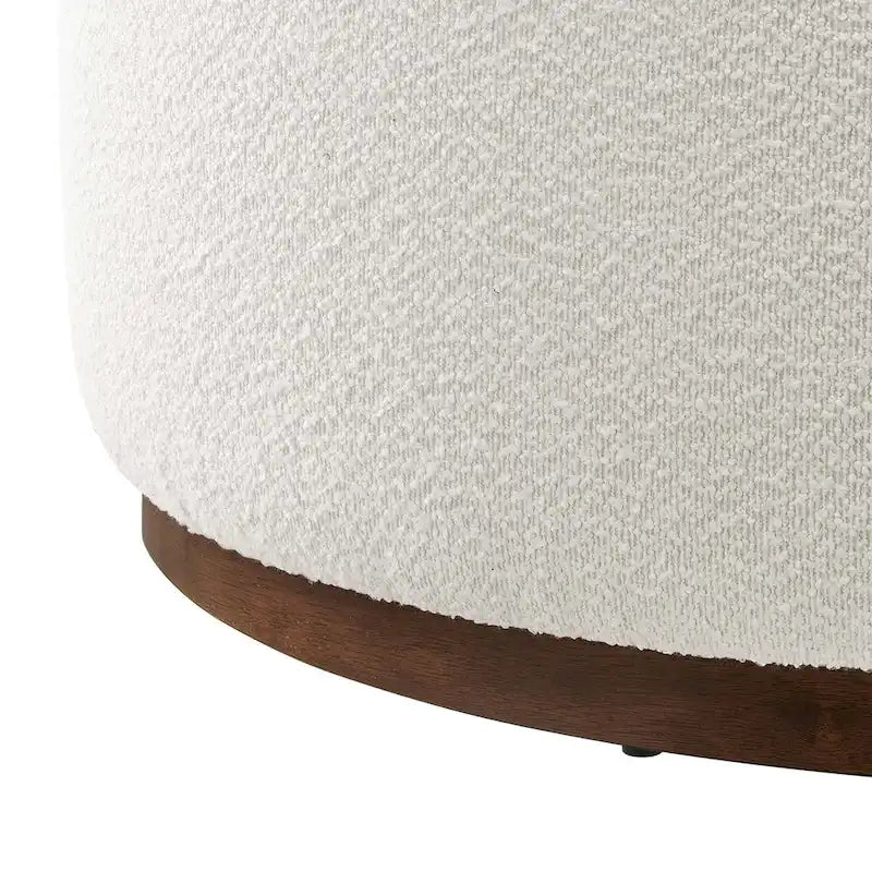 Pouf rond en velours gris, une place, 3 tailles