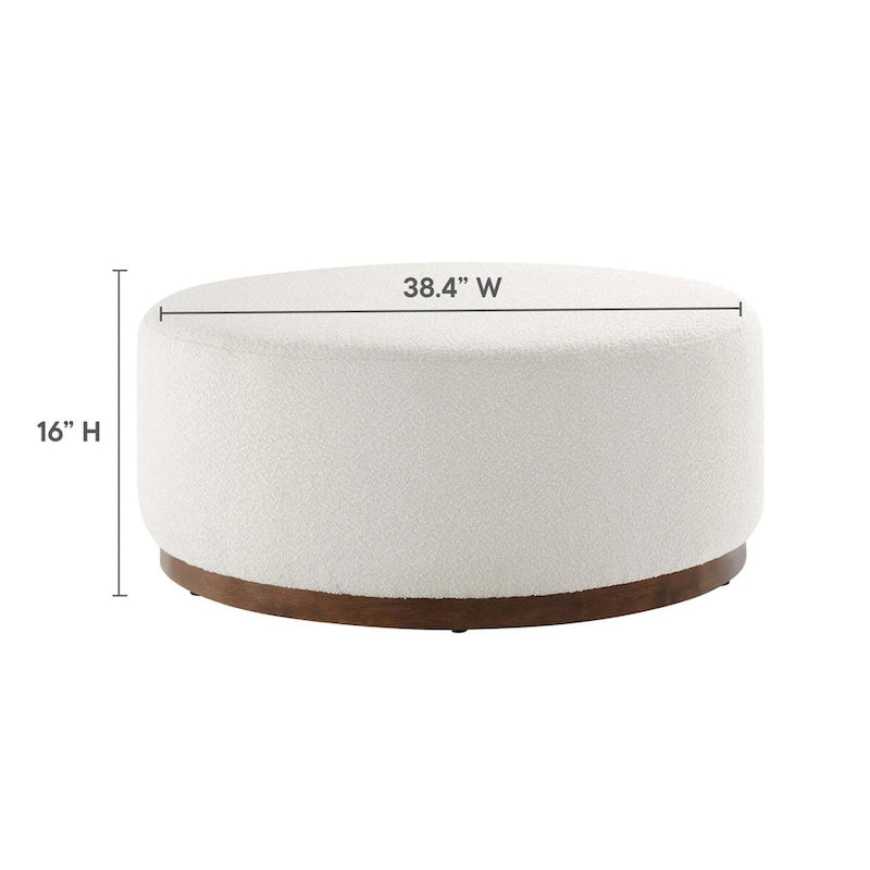 Pouf rond en velours gris, une place, 3 tailles