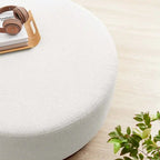 Pouf rond en velours gris, une place, 3 tailles