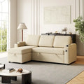 Canapé sectionnel d'angle 2 places convertible beige