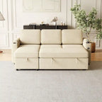 Canapé sectionnel d'angle 2 places convertible beige