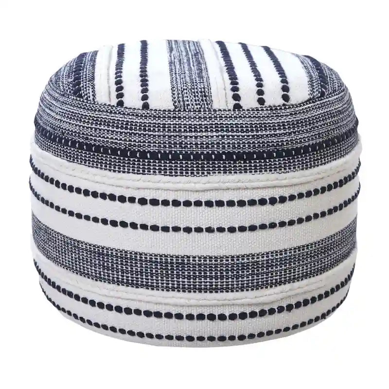 Ottoman bleu 100 % coton, 45 cm, une place