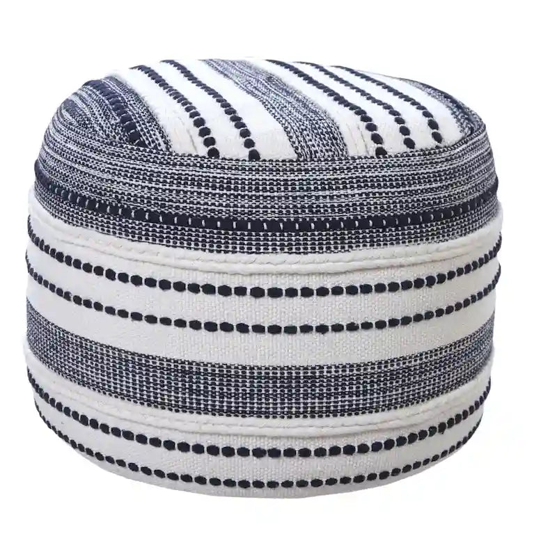 Ottoman bleu 100 % coton, 45 cm, une place