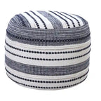 Ottoman bleu 100 % coton, 45 cm, une place