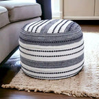 Ottoman bleu 100 % coton, 45 cm, une place