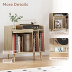 Meuble et table d'appoint pour platine vinyle en rotin naturel, simple, 40D x 66L x 64H cm