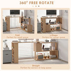 Bureau d'angle en L blanc/naturel, rotatif à 360°, 1 personne