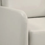 Fauteuil de salon 2 places en similicuir et tissu fumée/anthracite/crème