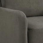 Fauteuil de salon 2 places en similicuir et tissu fumée/anthracite/crème