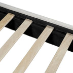 Lit plateforme en velours beige/gris, simple/double, pour 1 personne