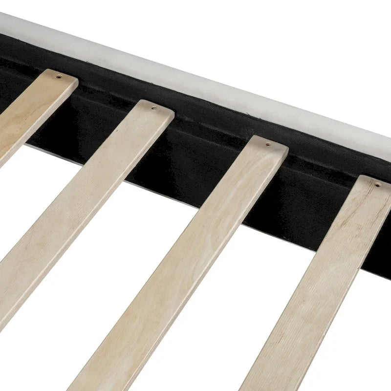 Lit plateforme en velours beige/gris, simple/double, pour 1 personne
